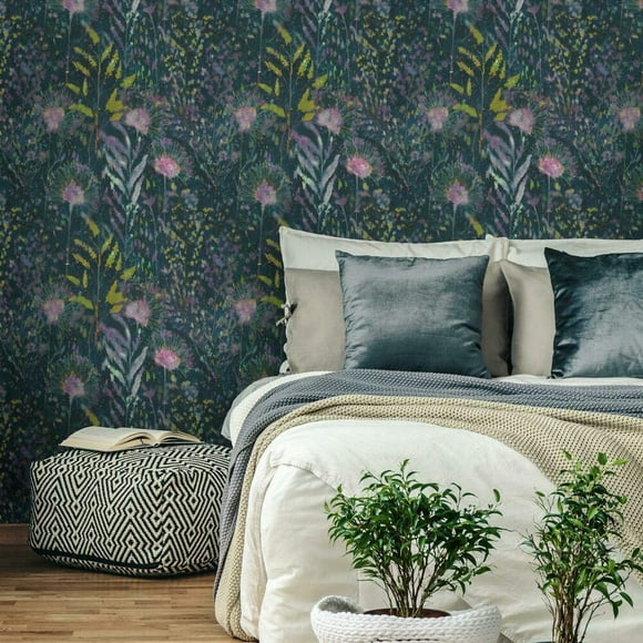 RoomMates Dandelion Purple Peel and Stick Wallpaper