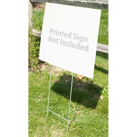 Set of 10, Real Estate Sign Stakes, H-Post Design, Yard Sign Stands for Outdoor Use, Welded Steel Rod, Silver (RE3010HS4)