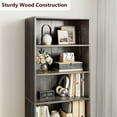 thumbnail image 5 of COZONY 6-Shelf Bookcase with Doors, 71" Tall Industrial Farmhouse Bookshelf, Deep Wooden Display Storage Shelves for Bedroom, Living Room, Office, Dark Oak, 5 of 8