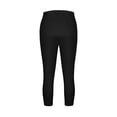 thumbnail image 5 of Plus Size Capri Leggings for Women Slim Fitted Yoga Pants Tummy Control Workout Solid Cropped Slacks Black 5XL, 5 of 6