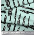 thumbnail image 2 of Soimoi Green Silk Fabric Text & Knife Kitchen Decor Fabric Printed Yard 42 Inch Wide, 2 of 3