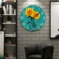 thumbnail image 6 of VOCOO 10" Sunflower Wood Wall Clocks Vintage Round Decorative Clock, Battery Operated Quartz Analog Silent Non-ticking Clock for Home, Office, School, 6 of 9