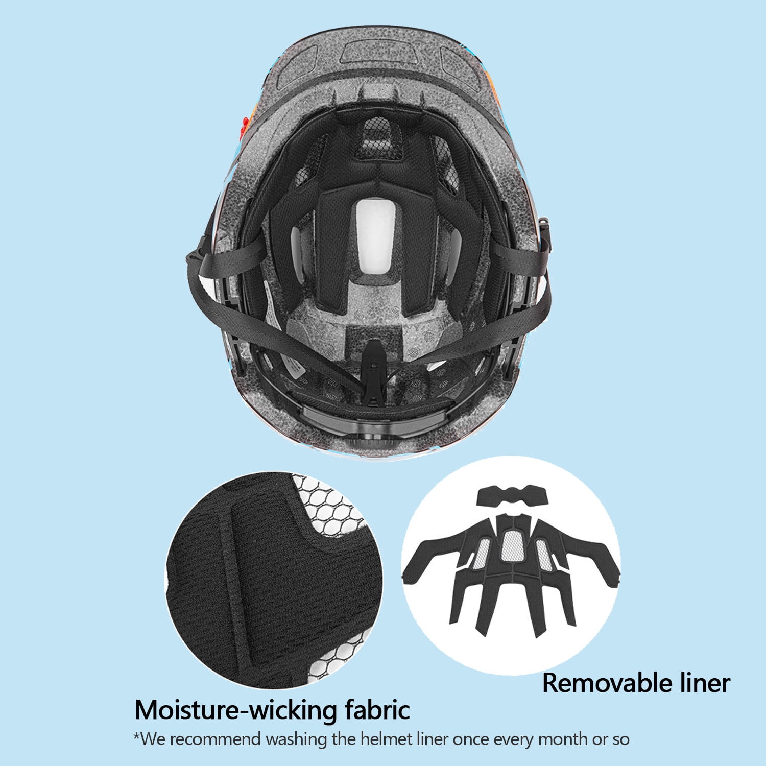 Mirov Removable full-face helmet, bicycle helmet, unisex for teens, suitable for multiple sports (Size S)