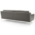thumbnail image 4 of Modway Harness 3-Piece Stainless Steel & Leather Sofa Set in Gray, 4 of 8