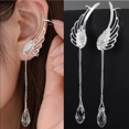 thumbnail image 2 of Aretes Alas De Angel Y Perla Cruzado Arete Trepador Malubero Malu1856, 2 of 3