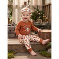 thumbnail image 6 of RUINIXCW Western Baby Boy Cowboy Outfit My First Rodeo Newborn Baby Boy Hospital Coming Home Clothes Infant Highland Cow Print Long Sleeve Romper and Pants Hat Set, 6 of 9