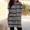 thumbnail image 4 of Duoif Women's Casual V Neck Short Sleeve Dress Loose Fit T Shirt Dress with Pockets Grey L, 4 of 9