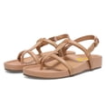 thumbnail image 6 of FSJ Women Split Round Toe Platform Thong Sandals T Strap Buckled Platforms Summer Beach Holiday Daily Shoes Size 8 Sandy Brown, 6 of 6