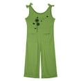thumbnail image 4 of Weebloom Overalls for Girls Outdoor Casual School With Round Neck Design Ages 5-14 Comfortable and Stylish With Pockets Girls' Jumpsuits Rompers Green 5-6 Years, 4 of 7