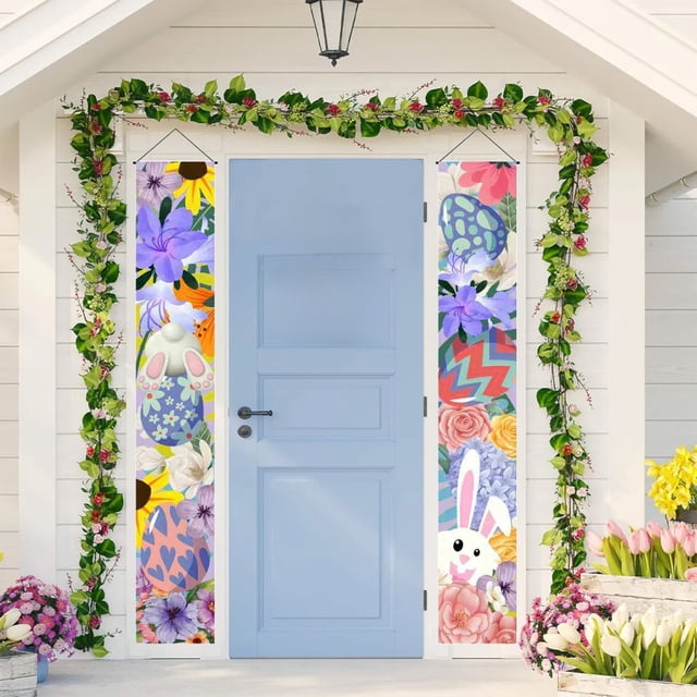 Cute Easter Couplets With Egg And Rabbits Motifs Festal Home And Venue Decorations