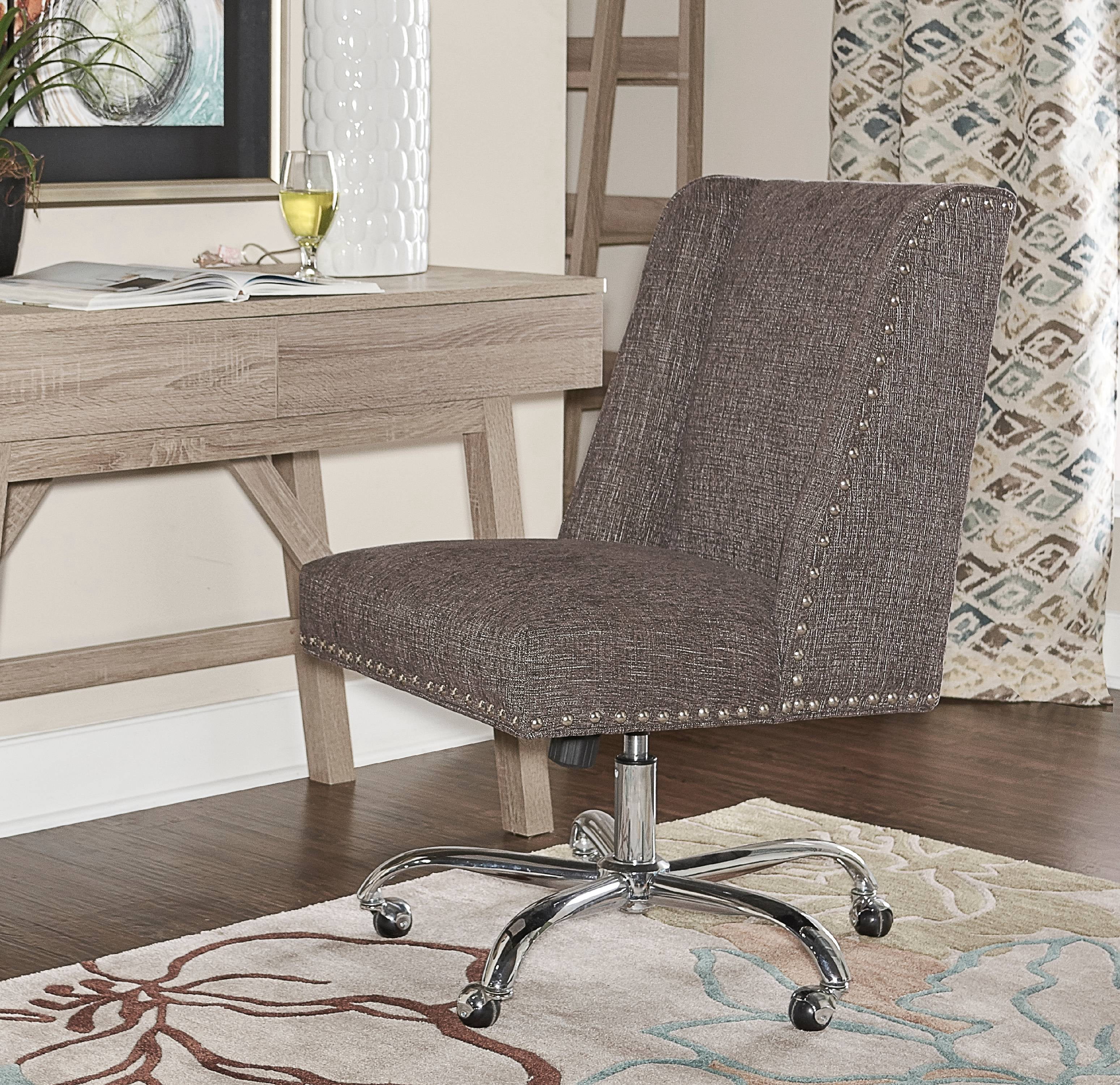 Linon Draper Office Chair, Multiple Colors and Base Options