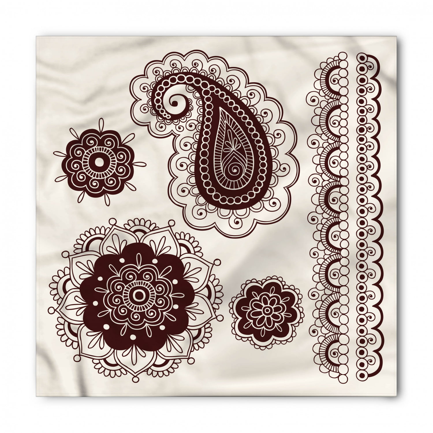 Oriental Bandana, Tattoo Like Doodle Paisley, Unisex Head and Neck Tie, by  Ambesonne 