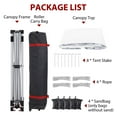 thumbnail image 5 of Pop Up Canopy Tent for One Person Setup,Instant Portable Commercial Canopy Tent,Outdoor Easy Up Tent w/1-Button Push,Wheeled Bag,4 Sandbags,Bonus 8 Stakes and 4 Ropes, 5 of 8