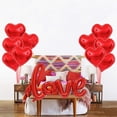thumbnail image 4 of Diconna 12 Pcs Valentines Day Balloons Set Heart-shaped Love Balloons with Ribbon Decorative Balloons for Wedding Proposal Party Decor, 4 of 7
