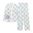 thumbnail image 1 of Bienvenido Conjunto de pijama de manga larga para niñas Estampado encantador Agradable para la piel Transpirable Cuello en V Conjunto de pijama de 2 piezas Pijamas L, 1 of 8