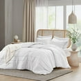 thumbnail image 2 of Full/Queen Size Microfiber Pleated Soft Washed Comforter Set White, 2 of 2