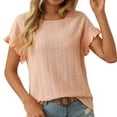 thumbnail image 2 of HOWPAY Summer T Shirts for Women Short Sleeve Crew Neck Solid Color T Shirts Loose Fit Baggy Work Tee Tops Comfy Lightweight Y2K Streetwear Orange L, 2 of 5