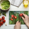 thumbnail image 4 of National Parks Cutting Board, View of Tree Branches in Scenic Springtime Conifers Sequoia Art Prints, Decorative Tempered Glass Cutting and Serving Board, Small Size, Green Brown, by Ambesonne, 4 of 5