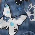 thumbnail image 4 of masbird Newborn Baby Girls Clothes Infant Fall Winter 3pcs Outfits Long Sleeve Ribbed Romper Floral Pants Headband Sets,Blue,9-12 M, 4 of 9