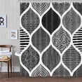 thumbnail image 2 of Black and White Shower Curtain for Bathroom, Bohemian Chic Geometric Pattern Modern Paisley Fabric Shower Curtains Set, Abstract Bohemia Restroom Decor Accessories with Hooks 72X84Inches, 2 of 6