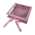 thumbnail image 4 of Caja de regalo con forma de corazón y flores para San Valentín, con tapa transparente, rellenable y creativa. Rosa, 4 of 8