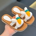 thumbnail image 5 of JUMEYU Beach Slides for Kids Toddler Little Girls Slide Sandals Open Toe Summer Slip-On Shoes Stylish Non-Slip Flat Sandals for Beach Party Size 11(Orange,11 Toddler), 5 of 7