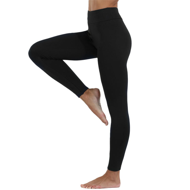 Women's Thermal Fleece Lined Leggings High Waisted Winter Yoga Pants with  Pockets