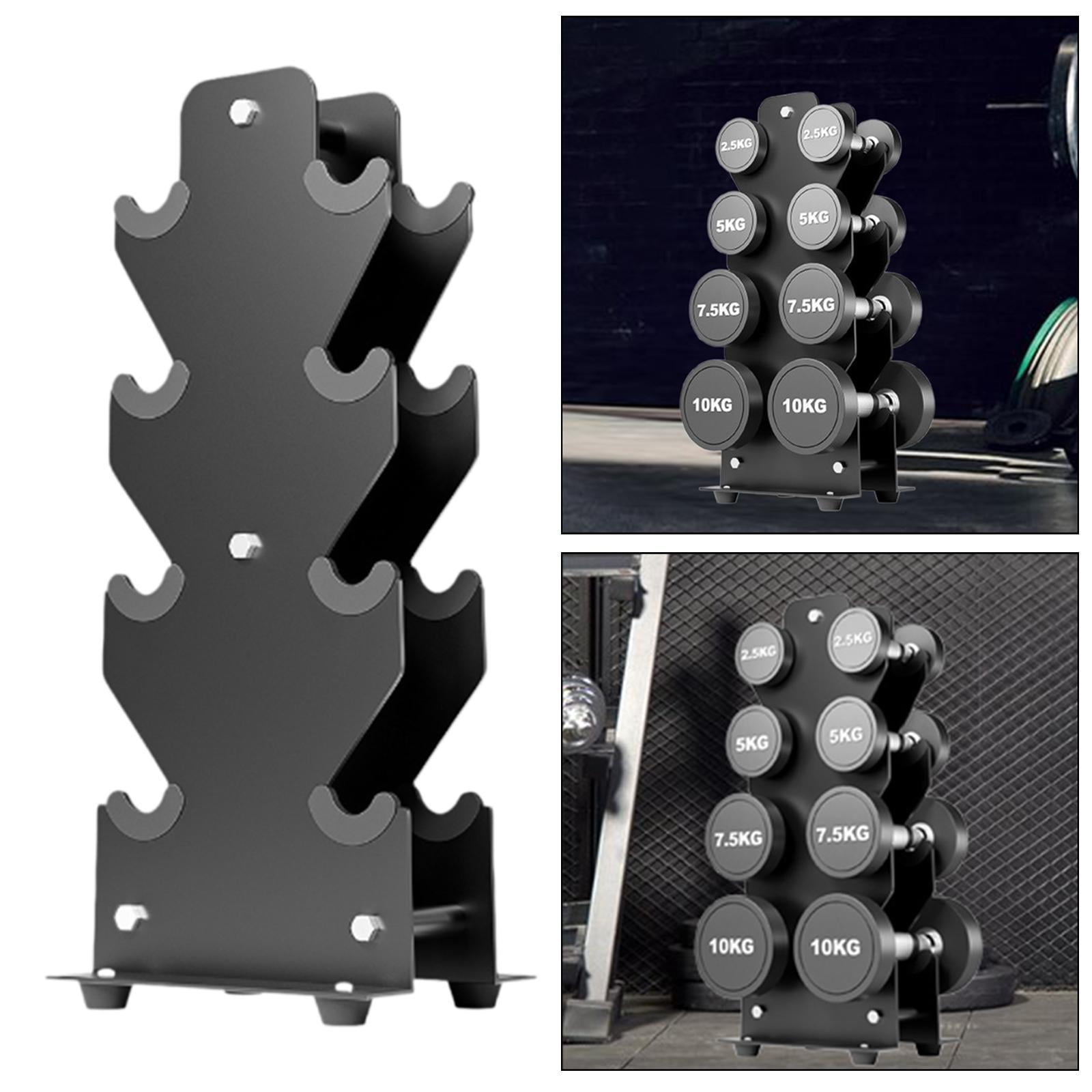 Baoblaze 4 Tier Dumbbells Rack Weight Stand Equipment AntiSlip Accessories Dumbbell Storage Shelf Holder for Exercise Workout Training