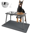 thumbnail image 1 of Cuencos Elevados para Perros Grandes ADENGL Negro con Alfombrilla a Prueba de Salpicaduras, 1 of 7