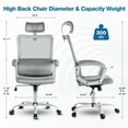 thumbnail image 2 of wOod-it Ergonomic Office Chair Mesh Computer Desk Swivel Rolling Home Office Computer Chair with Headrest Retractable Footrest and Padded Armrests,Grey, 2 of 8
