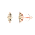 thumbnail image 2 of 1.0 Ct Marquise Cut Studs Natural Morganite 18K Rose Solid Solid Gold Everyday Dainty Earrings Push Back, 2 of 7