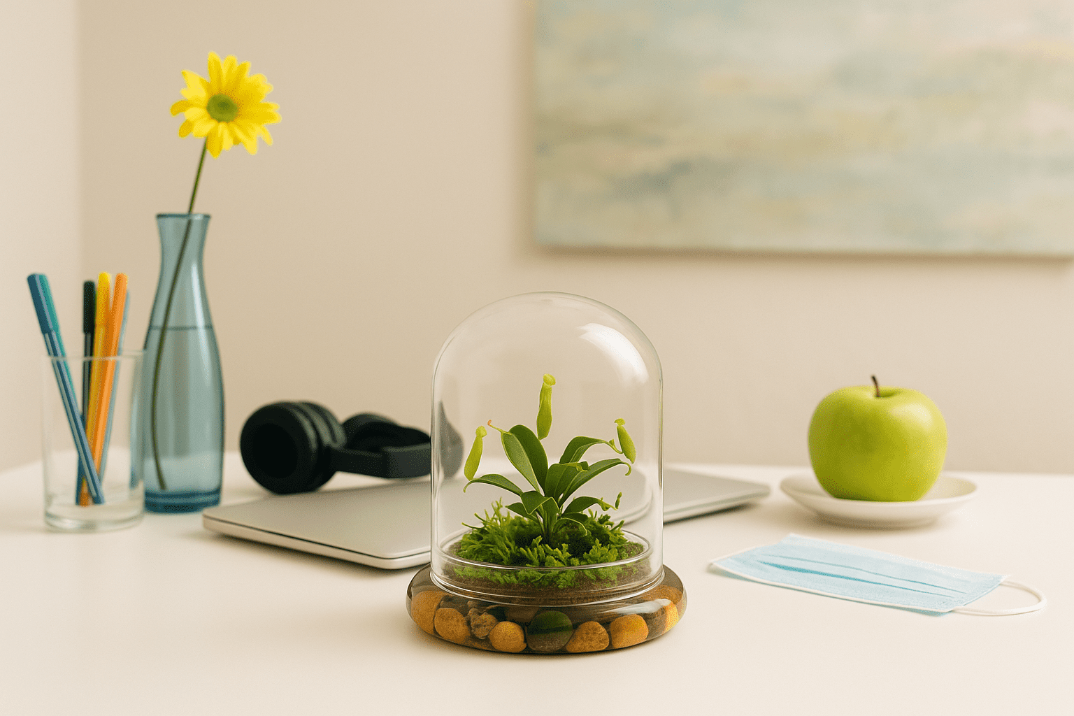Live Pitcher Plant Terrarium, Nepenthes Tobaica with Moss, Must-have Home Décor