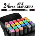 thumbnail image 4 of Rotuladores de dibujo Dabo&Shobo, 24 colores, con doble punta, para adultos, 4 of 8