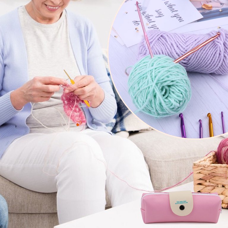 17pcs Crochet Hook Set with Counter Ergonomic Knitting Needles Kit