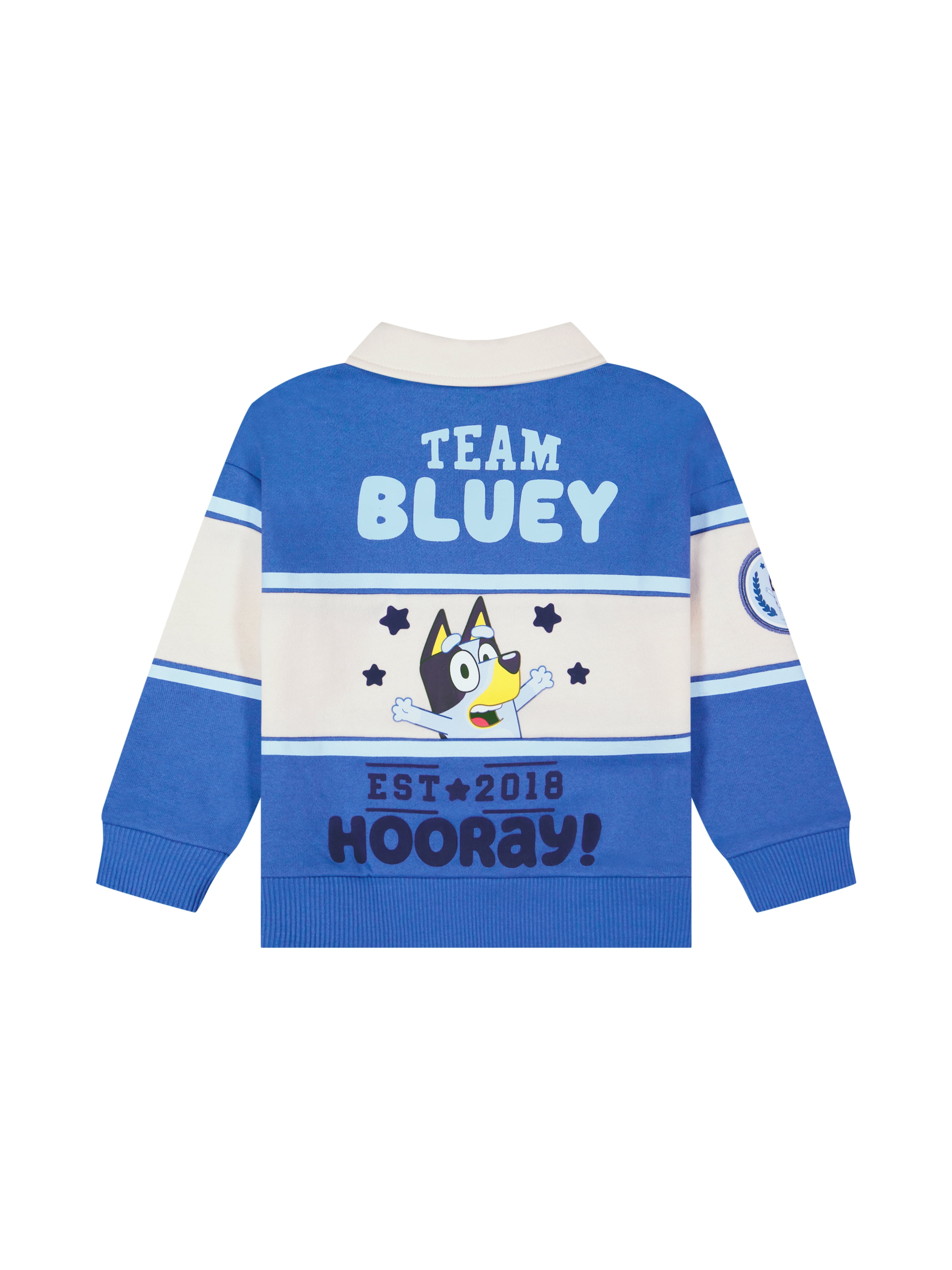 Bluey Toddler Boy Long Sleeve Rugby Shirt, Sizes 12M-5T