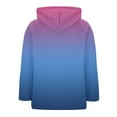 thumbnail image 4 of Women's Gradient Color Hoodies V Neck Long Sleeve Quarter Zip Up Lightweight Oversized Casual Hooded Sweatshirt (2XL, Hot Pink), 4 of 4