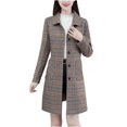 thumbnail image 2 of RYDCOT Long Winter Pea Coats for Women Elegant Long Sleeve Single Breasted Woolen Trench Coat Notch Lapel Ladies Coats Overcoat with Pockets Clearance, 2 of 4