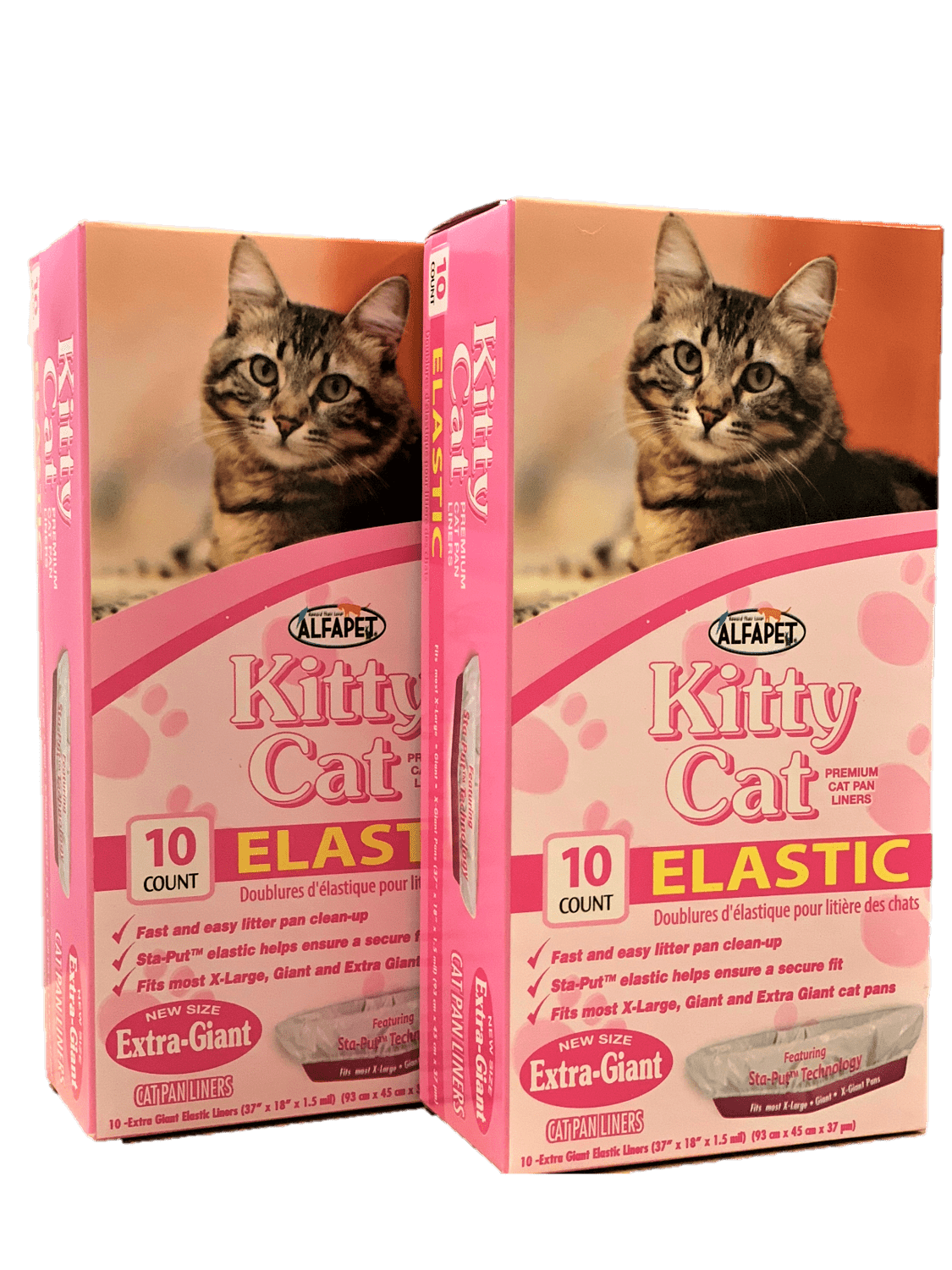 10 count Alfapet Kitty Cat Elastic Cat Pan Liners Pack of 4 