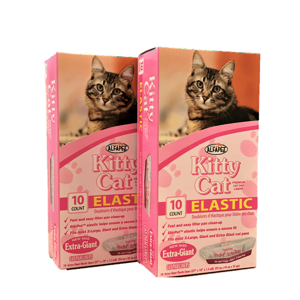 Alfapet, Kitty Cat Elastic Litter Box Liners, 10 Count