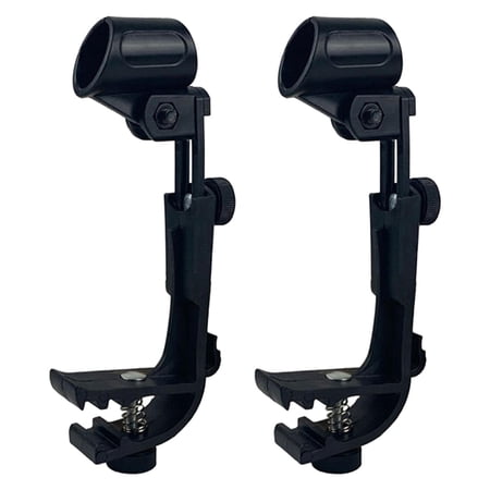 2 Pcs Drum Microphone Clip 180 Degrees Rotation Drum Instrument Accessory Durable Adjustable Sturdy for Desktop Recording