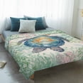 thumbnail image 4 of Sea Turtle Coastal Blanket Soft Cozy Warm Throw Blanket for Couch, Plush Fuzzy Flannel Fleece Blankets for Sofa, Blue Green Summer Beach Coral Ocean Bed Blankets Lightweight Gifts for Women, 32"x48", 4 of 9
