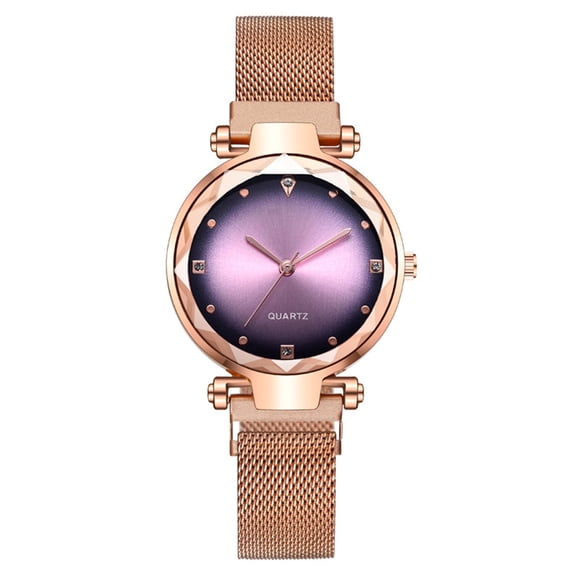 Women's Magnetic Mesh Strap Watch, Womens Watches Luxury Quartz Wristwatch with Gradient Effect, Elegant Ladies Fashion Analog Watch for Women