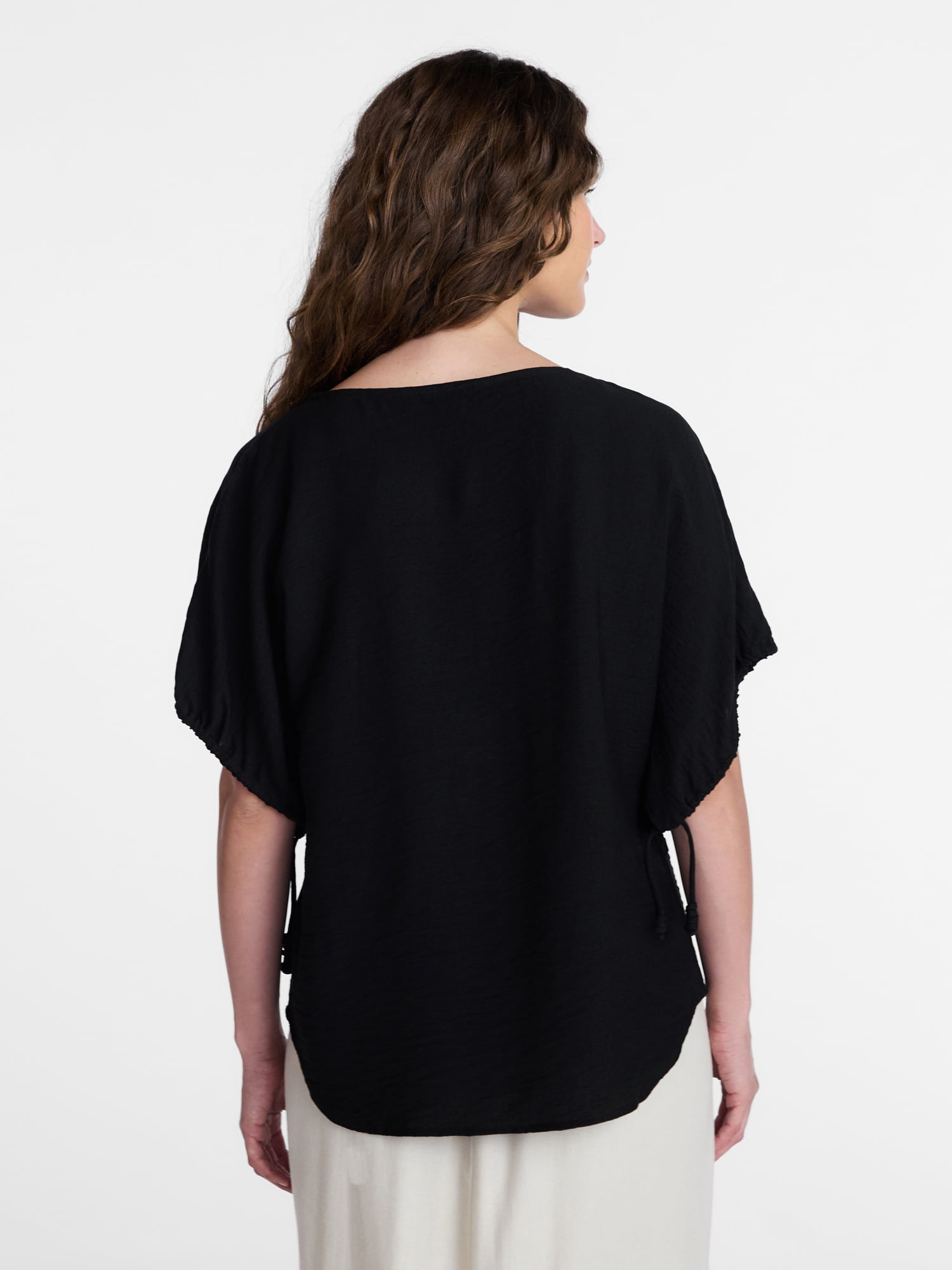 Time and Tru Women's Boatneck Top with Dolman Sleeves, Sizes XS-XXXL