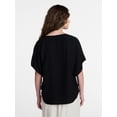 thumbnail image 4 of Time and Tru Women's Boatneck Top with Dolman Sleeves, Sizes XS-XXXL, 4 of 6