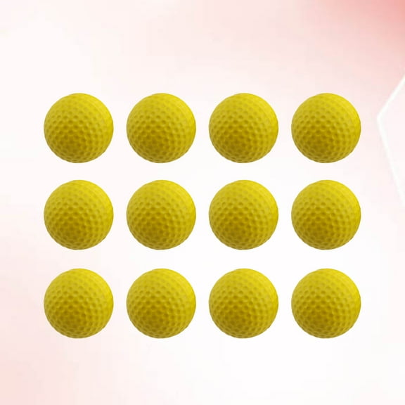 PBPBOX Durable Synthetic Rubber Practice Balls for Golf with High Elasticity 12 Pcs Yellow