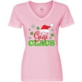 thumbnail image 3 of Inktastic Gigi Claus with Christmas Santa Hat and Snowflakes Women's V-Neck T-Shirt, 3 of 5