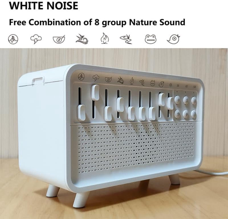 DreamMix Pro – White Noise Sound Machine with Scented Mist & Night Light, Aromatherapy Humidifier with 8 Ambient Sounds for Sleep,Meditation,Yoga