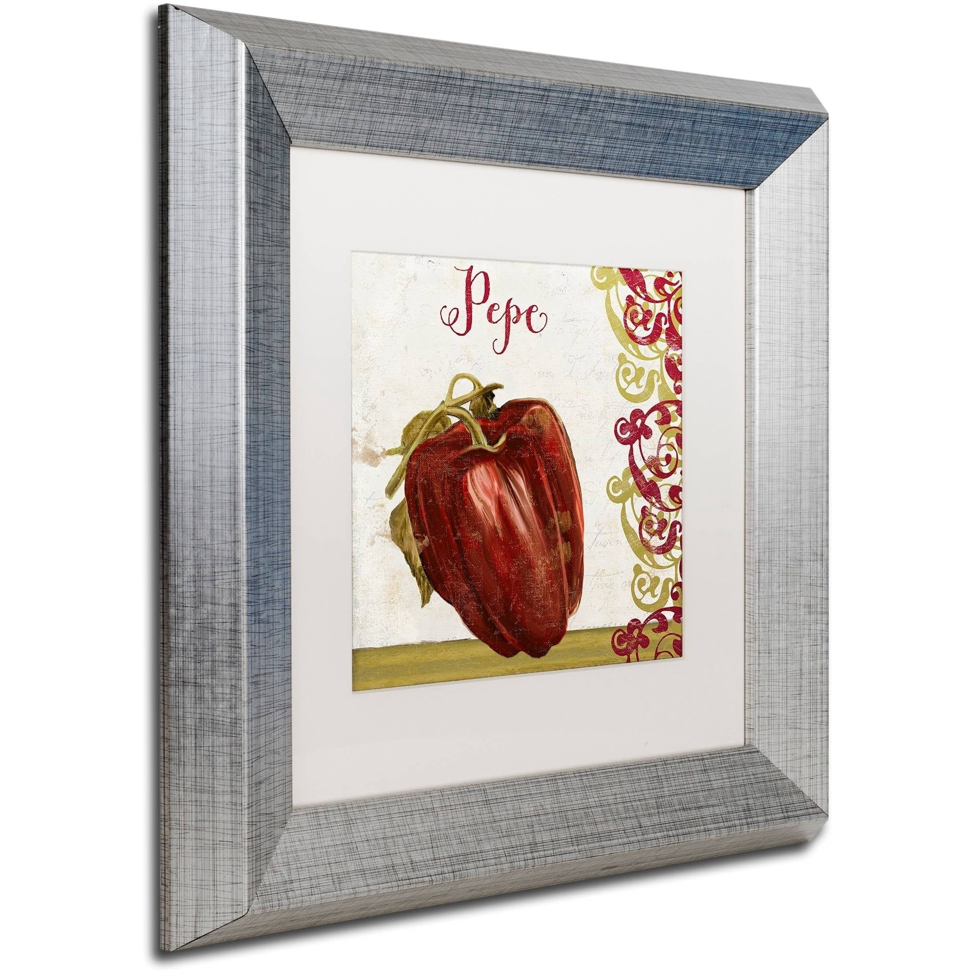 Trademark Fine Art "Cucina Italiana Vii" Canvas Art by Color Bakery White Matte, Silver Frame
