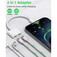 thumbnail image 2 of Lightning Headphone Jack Adapter (2 Pack)for Apple MFi Certified Dual lighting Double Port Earphone Charger Adaptor for iPhone 14 13 12 for iPad Charging AUX Audio Cable Splitter Car Dongle Connector, 2 of 7