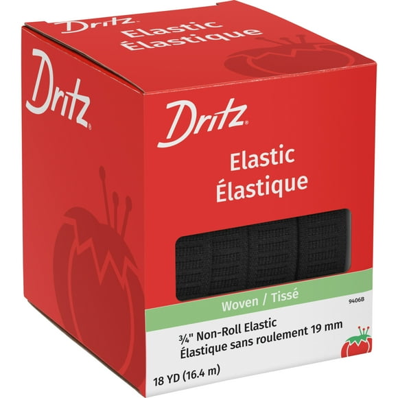 Dritz 3/4" Non-Roll Elastic, Black, 18 yd